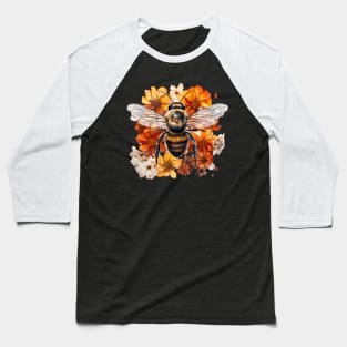 Honeybee, colorful, floral, Illustration Baseball T-Shirt